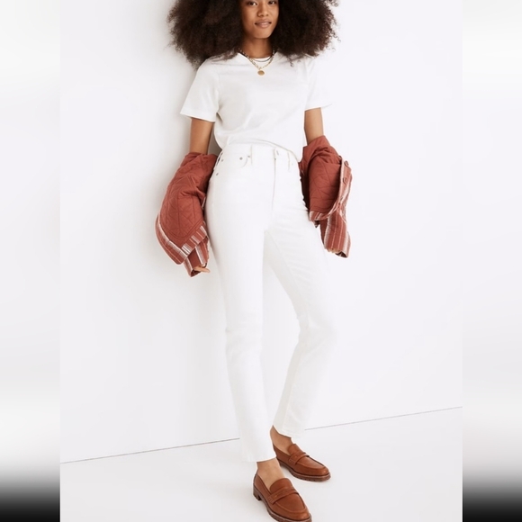 Madewell High Rise Perfect Vintage Jean Sz 32 in Tile White NWT - Picture 2 of 16